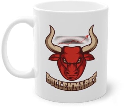 Bullenmarkt Börse Aktieneinsteiger Kaffeetasse | Aktienmarkt Trader Aktien Tasse Weiß (00125B)