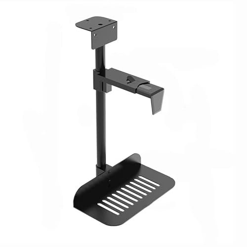 huanglyc-232 Mobile CPU Stand CPU Holder Under Desk Mount - Universal PC Case Holder Adjustable Under Desk Gaming PC Mount with 360° Swivel, Suspended PC Tower Holder Fits Most PC(Pick Black)