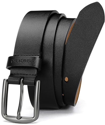CHAOREN Ledergürtel Herren, Herren Gürtel Leder Schwarz 35mm für Jeans | Solide Zinklegier Schnalle, Hochwertiger Leder, Lässiger Jeansgürtel, Geschenkbox, Klassischer Hosengürtel, Freizeit Alltag