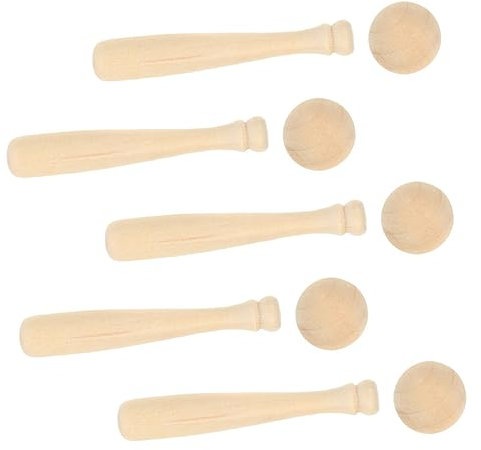Generico 1 Set In Legno Piccolo Mazza Da Baseball Mazza Da Baseball Mazza Da Baseball Artigianato Colorante In Legno Mazza Mata