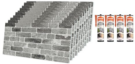 IZODEKOR | Revêtement mural aspect pierre | 100 x 50 x 2 cm | Panneaux muraux effet pierre 3D pour cuisine et salon | Utilisation intérieure et extérieure – Panneaux muraux 3D