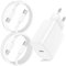 20W Cargador Carga Rapida para iPhone 16/15 Pro MAX Plus,USB C Enchufe con 2M+1M Cable para iPhone 16/15 MAX Plus/iPad Pro/iPad Air, Tipo C Adaptador Rapido para Samsung Galaxy S24 S23(Blanco)