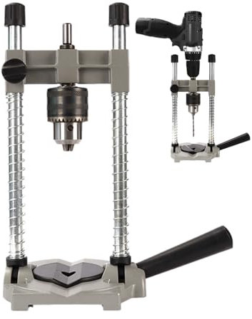 Drill Guide with Chuck - Press the Electric Drill Positioning Guide Bracket | 45 Degree Adjustable Drill Supplies for Corrugations, Ceilings, Slats and Walls
