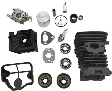 Kit de carburador, bujía, pistón y filtro de aire de 40 mm for motosierra Husqvarna 142 y 141.