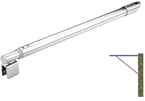 Duschwand Stabilisierungsstange 304 Edelstahl Dusche Glas Tür Feste Stange Länge 30cm Bis 80cm DIY Bad Unterstützung Klemmen Abgeschrägte Flansch(L300mm-500mm)