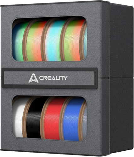 Creality 3D Drucker Filament Aufbewahrungsbox, Robustes Metallgestell für 3D-Druckerfilament, Staubdichter, Stabiler Metall-Organizer mit 2 Ablagen für bis zu 10 kg Filamentspulen