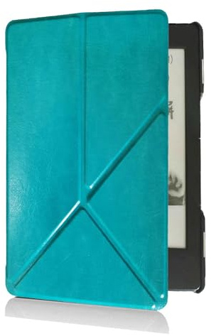 AZJWWBC Compatibile con Amazon Kindle 4 /kindle5 (D01100) Custodia per tablet da 6 pollici, copertura completa, ultra sottile, in pelle, robusta, con funzione sleep/wake automatica (celeste, kindle 4