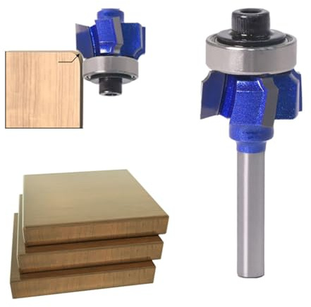 Professional 1/4 Shank Round Over Router Bit, 22.2mm Dia 4 Flute Cutter with 1mm Radius for Woodworking Edging