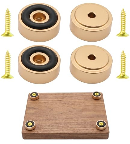 4 Pcs Brass Chopping Board Feet with Non-Slip Pads, Chopping Board Feet | Durable Brass Cutting Board Feet Legs, 20x8mm Anti-Slip Chopping Board Feet Legs with Screws for Furniture Chair