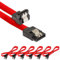 POPPSTAR 6x Cable de datos flexible de 0,5m Sata 3 HDD SDD, enchufe rectos con ángulo de 90 grados, hasta 6 GB/s, rojo