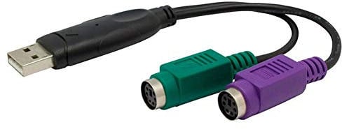 Aukson E28 PS2 Adapter – USB A Stecker auf 2X PS/2 Buchse Konverter für Maus und Tastatur, 20cm Kabel – Y-Adapter für PS2-Geräte