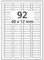 Laserdrucker Etiketten auf A4 Bogen, weiß - 40 x 12 mm - 9.200 Papier Aufkleber auf 100 Blatt, ablösbare Universal Klebe-Etiketten, matt