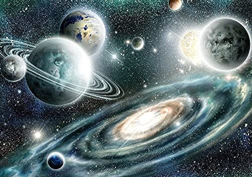 Forwall Fototapete Weltraum Cosmos Galaxie Weltall Planeten Universum Sterne Kinderzimmer Jugendzimmer Vlies Tapete Wandtapete UV-Beständig Montagefertig (11896, VEXXXL (416x254 cm) 4 Bahnen)