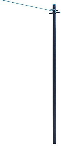 JVL 11-034 Clothes Pole Post with Washing Line and Ground Socket, Heavy Duty, Dark Grey Teal, Pack of 1