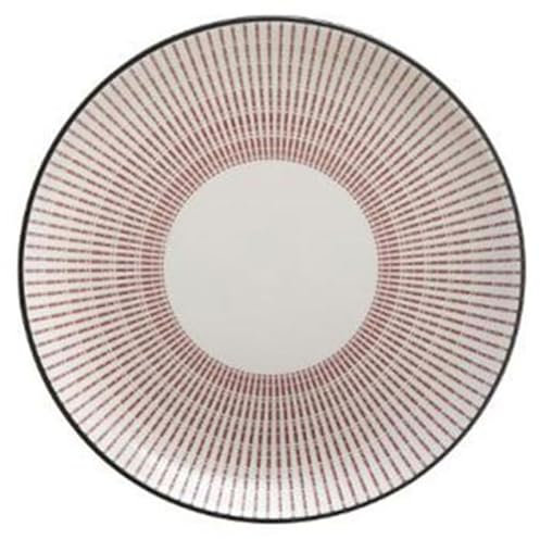 Secret de Gourmet - Lot de 6 Assiettes à Dessert Porcelaine Lunis 19cm Rouge