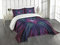 ABAKUHAUS Fractal Tagesdecke Set, Psychedelische Kunst Vivid, Set mit Kissenbezügen farbfester Digitaldruck, für Doppelbetten 264 x 220 cm, Plum Indigo