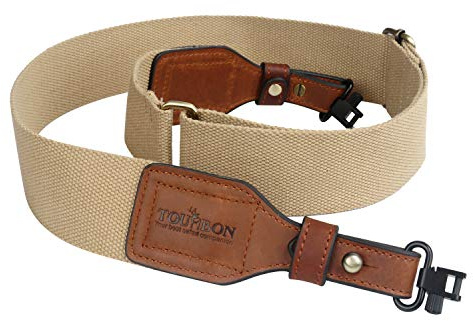 TOURBON en Cuir Marron et Coton 2 Pistolet Fusil Sling Sangle de Transport