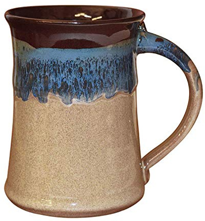 Clay in Motion Handmade Pottery Large Ceramic Coffee Mug 20 Oz - Chocolate Mudslide