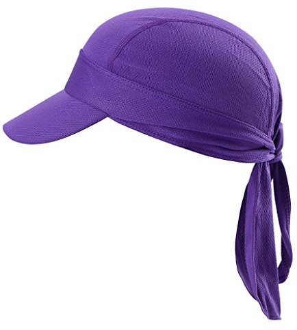 Arcweg Bandana Cap Kopftuch Mit Schirm Atmungsaktiv Pirat Kappe UV Schutz Verstellbar Bikertuch Radsport Mützen Schnelltrockned Lila