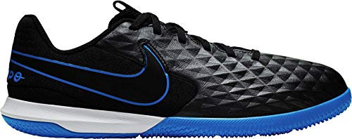 Nike Unisex Kinder Fußballschuhe Halle Jr. Tiempo Legend 8 A Futsal-Schuhe, White Black Hyper Royal Me, 36 EU