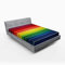ABAKUHAUS Abstrakt Spannbetttuch, Regenbogen-Streifen Neon, Soft Dekorativer Stoff Bettwäsche Rund-um Elastischer Gummizug, 160 x 200 cm, Rot Blau