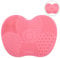 Tenmon Makeup Brush Cleaner Mat - Silicone Makeup Brush Cleaning Mat, Portable Makeup Brush Cleaning Pad With Suction Cups, Washing Tool For Makeup Brushes, Small (Rose Red)