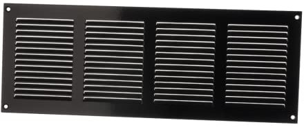 Rejilla de ventilación de Metal Negro de 400 x 150 mm – Rejilla de ventilación con mosquitero