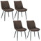 WOLTU Esszimmerstühle 4er Set, Küchenstühle, Wohnzimmerstühle, Polsterstühle mit Rückenlehne, für Esszimmer, Küche, Wohnzimmer, Büro, Sitzfläche aus Stoffbezug, Metallbeine, Dunkelbraun BH248dbr-4