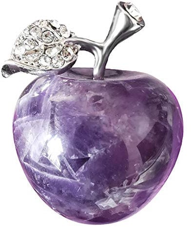 Lovionus89 Natürlich Amethyst Apfel Statue, Heilung Kristall Figur Skulptur Zuhause Ornament Hochzeit Dekoration 3 cm