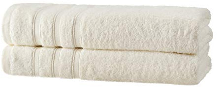 2er Duschtücher Natur | 50% Bambus & 50% Baumwolle | ÖKO-TEX Standard Zertifiziert | Nachhaltige Premium Qualität 450 g/m²