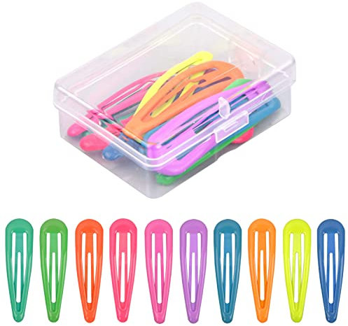 AvoDovA 10 Pz Fermagli per Capelli Bambina, Fluorescente Mollette per Capelli 5 cm, Fermagli Capelli a Scatto, Mollette per Capelli per Ragazze, Bambina, 3, 4, 5, 6, 7, 8 Anni