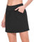 M MOTEEPI Tennisrock Damen 16'' Rock Mit Hose Drunter Skort Damen Skirt Mit 4 Taschen Golfrock Sportrock Damen Hohe Taille Sommer Röcke Innerer Kurzer Hose Schwarz L