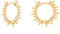 Ohrringe Silber 925 vergoldet. Sonnen Creolen, Schmuck Damen vergoldet mit 18 Karat (gold und silber), Creolen für Frauen und Mädchen mit Durchmesser 18,5mm.