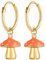 Elli Ohrringe Damen Creolen Pilz Orange mit Emaille in 925 Sterling Silber vergoldet