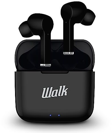 Walk Audio True Wireless Bluetooth Earphones TWS Earbuds With Charging Case (Black)