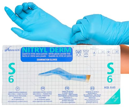 EFFENNE group - Guanti in nitrile Taglia, per Pulizia e Uso Medico, Guanti Monouso, Guanti Nitrile, Guanti Nitrile Resistenti, Guanti Usa e Getta, Guanti Pulizia Casa (S, 100 AZZURRI)