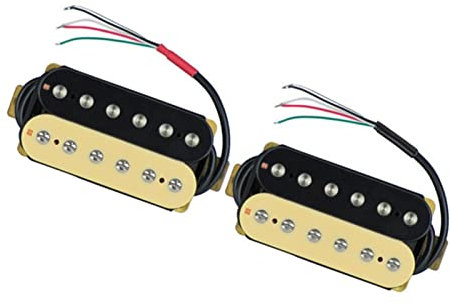 micros Guitare électrique 6 Cordes Humbucker Double Bobine Pickup Neck Bridge Set 4 Conducteurs Hookup Bridge Pickup pour St pour LP (Color : Neck Bridge)