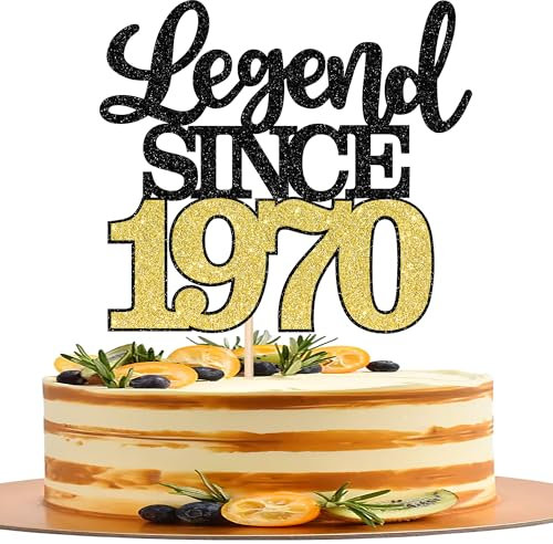 1 Stück Aufschrift Legend Since 1970 Tortenaufsatz 55 Kuchen Topper Glitter alles Gute zum 55. Geburtstag Kuchen Pick 55 Fabulous Tortendekorationen für Prost zum 55