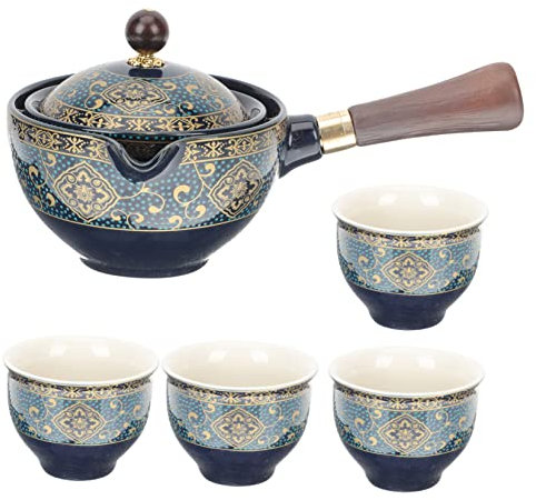 YARNOW 1 Juego Tetera Giratoria De Cerámica Máquina De Rotación De Té 360 Té De Kung Fu Japonés Pequeña Tetera Vasos De Te Marroqui Tetera De Viaje Té De Kung-fu Cerámica Viajar
