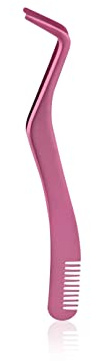 1pcs Lash Applicator,Stainless Steel Upgraded 2 in 1 Eyelash Applicator Tool,Lash Tool with Comb,DIY Eyelash Precise Applicator,Lash Tweezer for False Eyelash,Curved Eyelash Tweezers Nipper