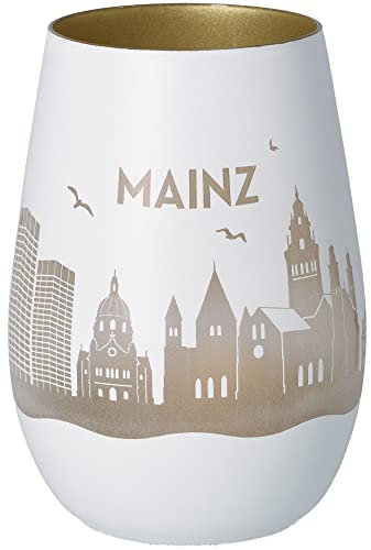 Goodtimes Windlicht Mainz Skyline (Weiß & Gold)
