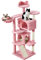 Yaheetech Rascador para Gatos 146 cm Árbol para Gatos Medinos Castillo Juego de Gato Gatitos Mascotas con Alfombra Rascadora Rosa