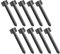 Pack of 10 x Timber Railway Sleeper Joining Driveway Path Straight Edge Edging Bracket Heavy Duty British Steel Raised Beds Planters Gardening Garden Projects - Bare Steel
