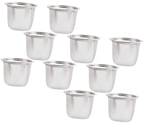 HOMSFOU 10 Piezas Filtro De Tetera Colador De Acero Inoxidable Colador De Metal Colador De Té De Acero Inoxidable Colador De Malla De Tetera Colador De Taza De Té Filtros De Café