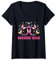 Femme Octobre Rose 2024 Ruban Rose Sensibilisation Cancer Du Sein T-Shirt avec Col en V