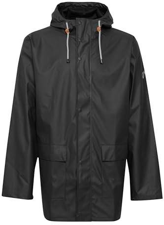 NORTH BEND NBTorsten Herren Regenjacke winddicht wasserdicht atmungsaktiv Outdoorjacke mit Kapuze Wassersäule 5000mm W-PRO Wetterschutzsystem, Größe:M, Farbe:Black (1001)