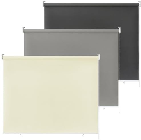 XINZI Tenda a Rullo Oscurante per Interni, 100 x 140 cm, per Finestre e Porte (Beige)