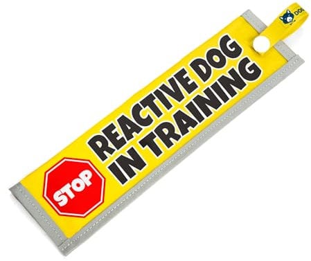 dogkit Reactive Dog In Training Sleeve for Reactive Nervous Dogs, Reflective, Waterproof, Double Sided Slip-on for the Dog Lead (Stop Sign, 1)