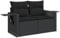 vidaXL Gartensofa mit Kissen 2-Sitzer, Sofa für Garten Terrasse, Terrassensofa mit abnehmbarem waschbarem Bezug, Gartenmöbel Terrassenmöbel, Schwarz Poly Rattan