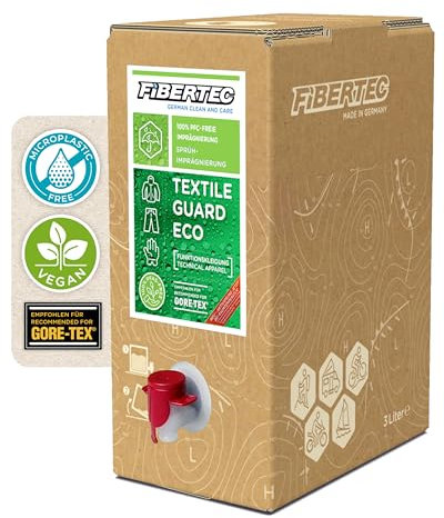 FIBERTEC Textile Guard Eco RT 100% PFAS-freie Imprägnierung 3L - Imprägnierspray für Jacken und weitere Outdoorbekleidung, Biologisch abbaubarer Wetterschutz Made in Germany